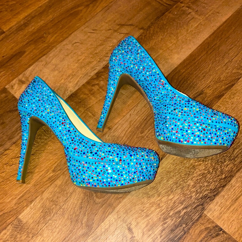 Gianni Bini Teal And Multi-Color Rhinestones - image 2